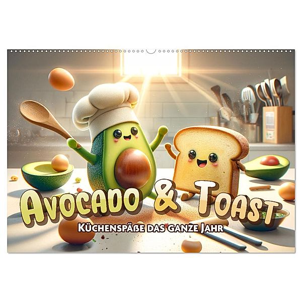 Avocado & Toast - Küchenspäße das ganze Jahr (Wandkalender 2025 DIN A2 quer), CALVENDO Monatskalender, Calvendo, artefacti