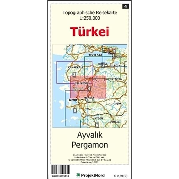 Ayvalik - Pergamon - Topographische Reisekarte 1:250.000 Türkei (Blatt 4), Jens Uwe Mollenhauer