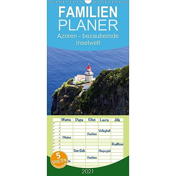 Azoren - bezaubernde Inselwelt. Eindrücke auf Sao Miguel - Familienplaner hoch (Wandkalender 2021 , 21 cm x 45 cm, hoch), N N