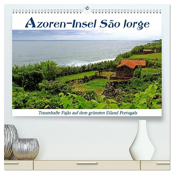 Azoren-Insel Sao Jorge - traumhafte Fajas auf dem grünsten Eiland Portugals (hochwertiger Premium Wandkalender 2024 DIN A2 quer), Kunstdruck in Hochglanz, Jana Thiem-Eberitsch