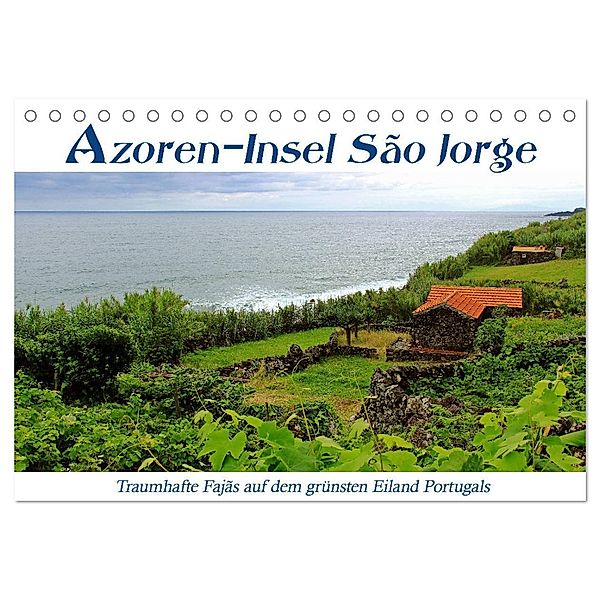 Azoren-Insel Sao Jorge - traumhafte Fajas auf dem grünsten Eiland Portugals (Tischkalender 2024 DIN A5 quer), CALVENDO Monatskalender, Jana Thiem-Eberitsch