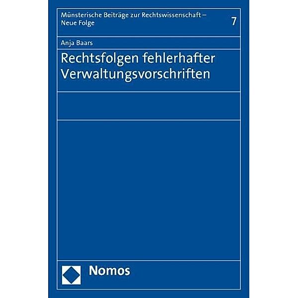 Baars, A: Rechtsfolgen fehlerhafter Verwaltungsvorschriften, Anja Baars