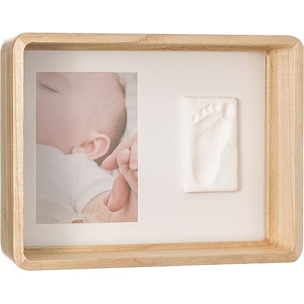Baby Art eckige Geschenkbox aus Holz mit Gipsabdruck