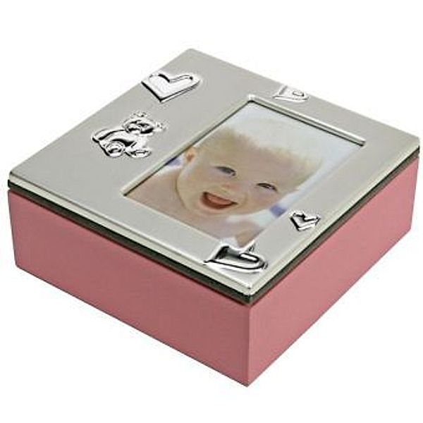 Baby Fotobox mit Bilderrahmen rosa