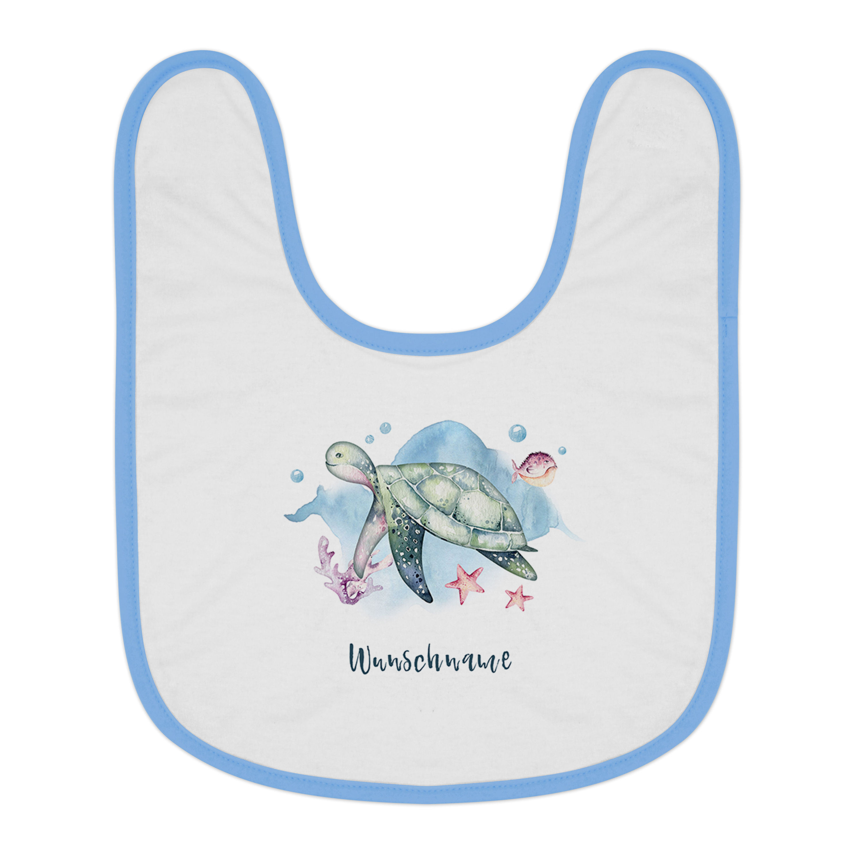 Baby-Lätzchen mit Namen, blau Motiv: Schildkröte kaufen