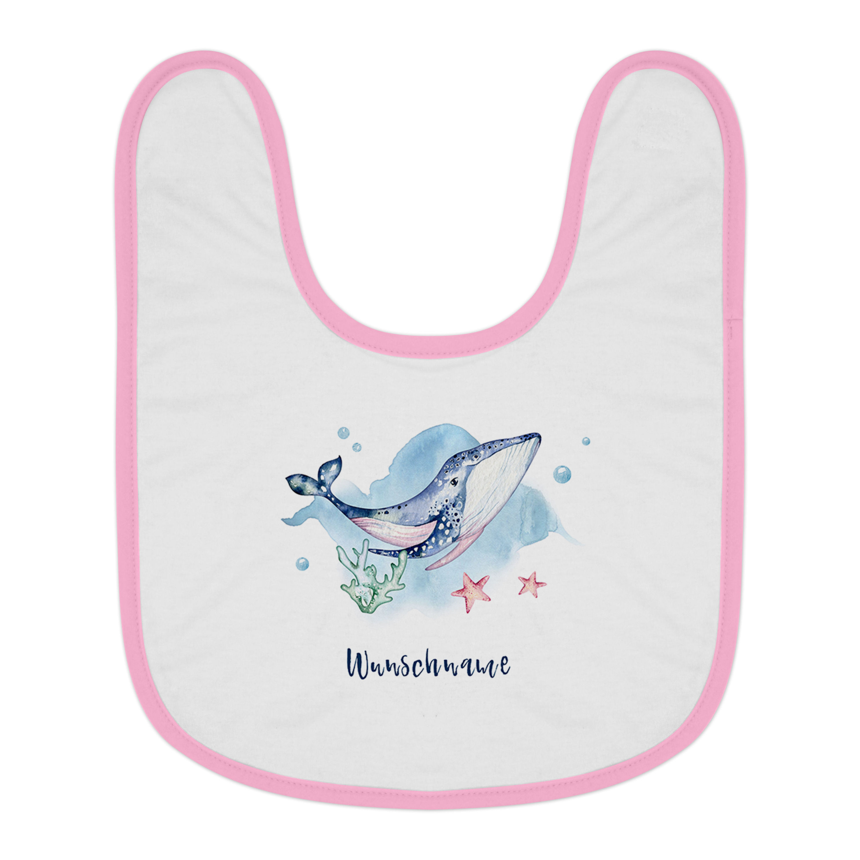 Baby-Lätzchen mit Namen, rosa Motiv: Wal bestellen | Weltbild.de