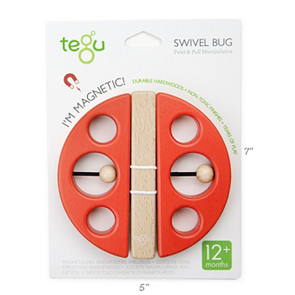 tegu Baby-Magnetspielzeug SWIVEL BUG D in rot