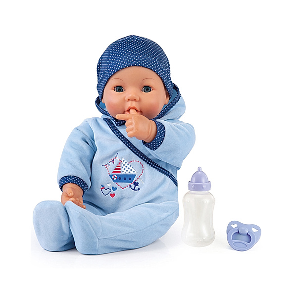 Bayer  Design Baby-Puppe HELLO BABY BOY (46cm) mit Zubehör in blau