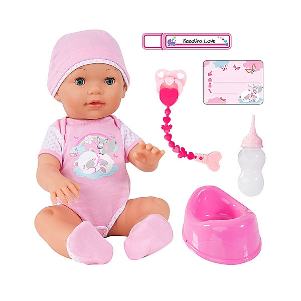 Bayer  Design Baby-Puppe PICCOLINA LOVE (42cm) mit Zubehör in rosa