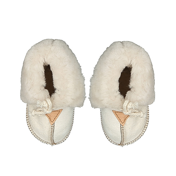 Hofbrucker Baby-Schuh WINTER mit Lammfell in offwhite/braun