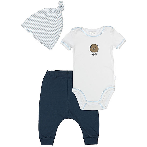 Schiesser Baby-Set NATURAL LOVE BOY mit Body 3-teilig in blau