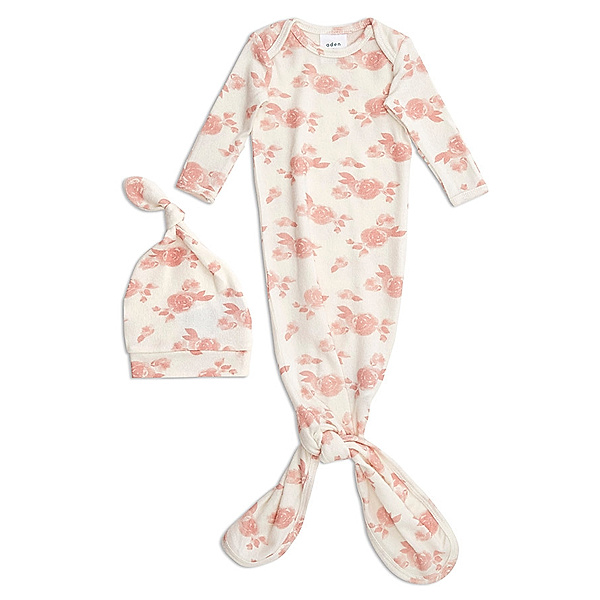 aden + anais Baby-Set SNUGGLE KNIT – ROSETTES mit Mütze in rosa