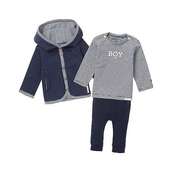 noppies Baby-Set STRIPES mit Wendejacke, Langarmshirt & Schlupfhose in navy