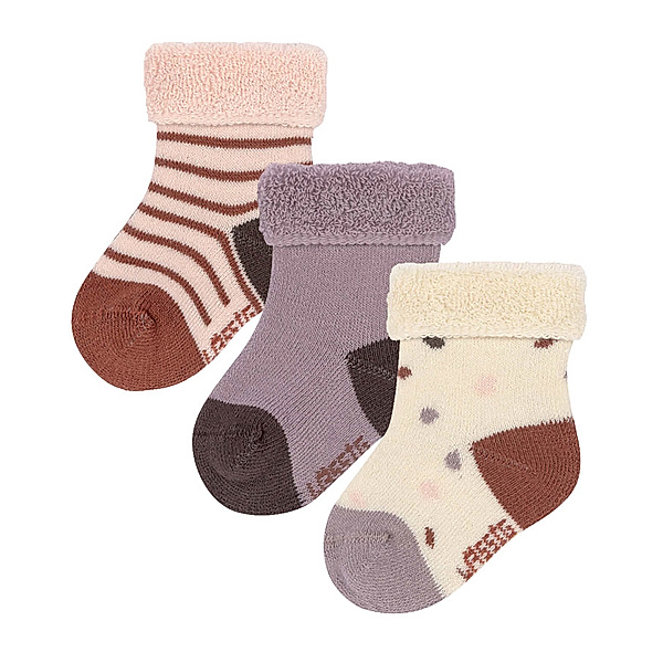 LÄSSIG Baby-Socken TINY FARMER 3er-Pack in lila