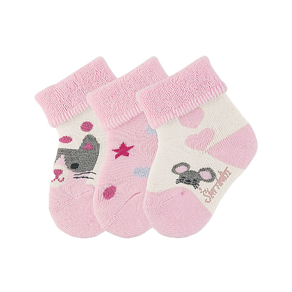 Sterntaler Baby-Söckchen KATZE 3er-Pack in rosa