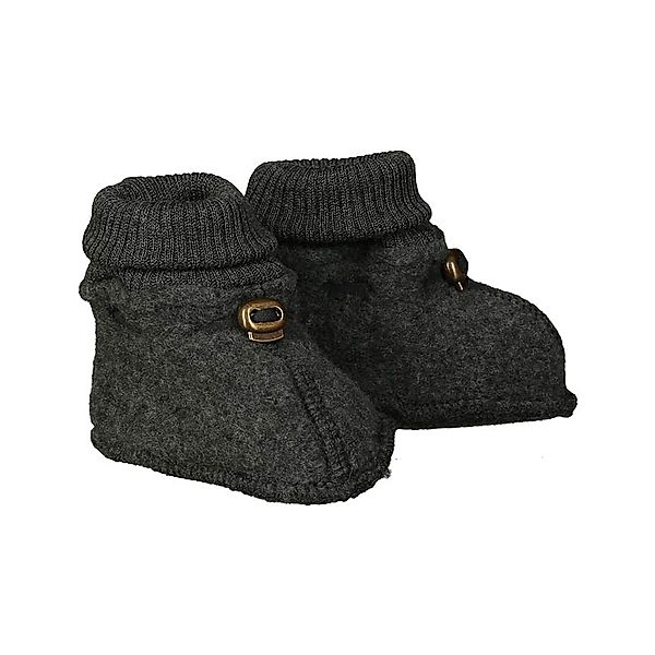 mikk-line Baby-Strickschuhe MERINO in grau melange