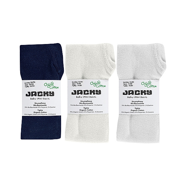 Jacky Baby-Strumpfhose BASIC 3er-Pack in weiss/navy