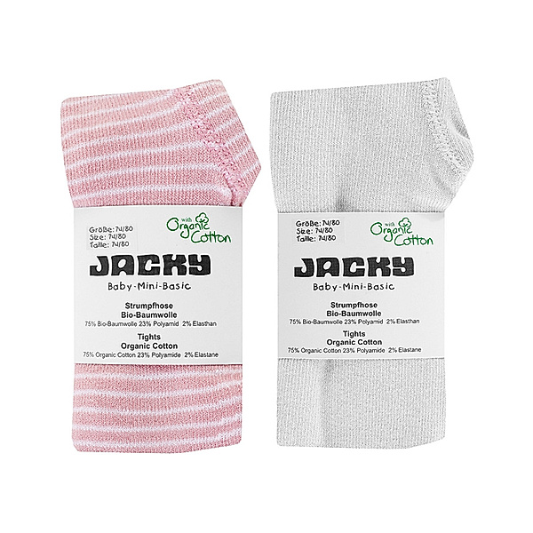 Jacky Baby-Strumpfhose BASIC JACKY 2er-Pack in rosa/hellgrau