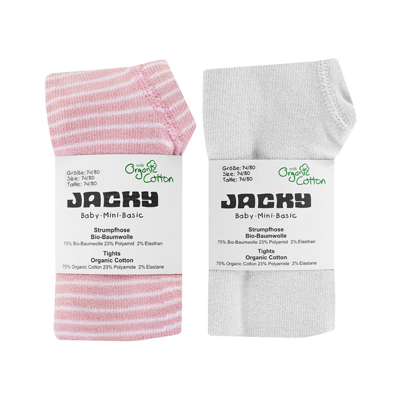 Baby-Strumpfhose BASIC JACKY 2er-Pack in rosa/hellgrau