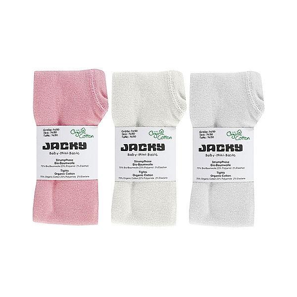 Jacky Baby-Strumpfhose BASIC JACKY 3er-Pack in rosa/beige/hellgrau