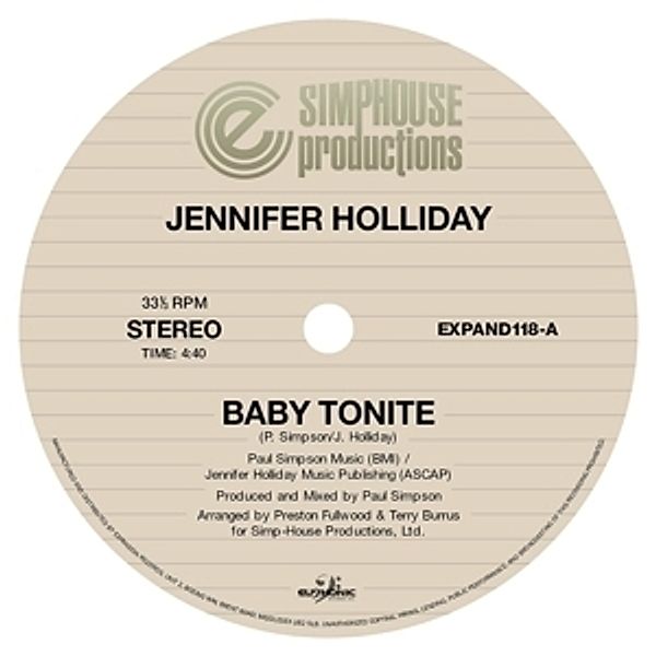 Baby Tonite (Vinyl), Jennifer Holliday
