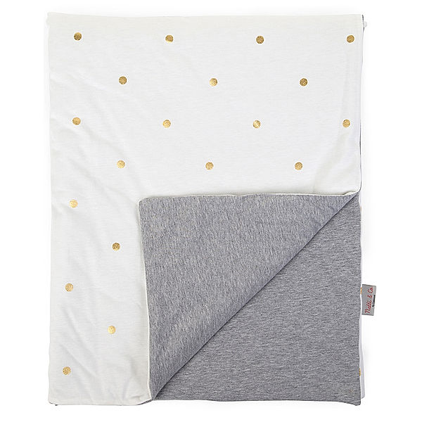 Childhome Babydecke DOTS (80x100) in weiß/gold