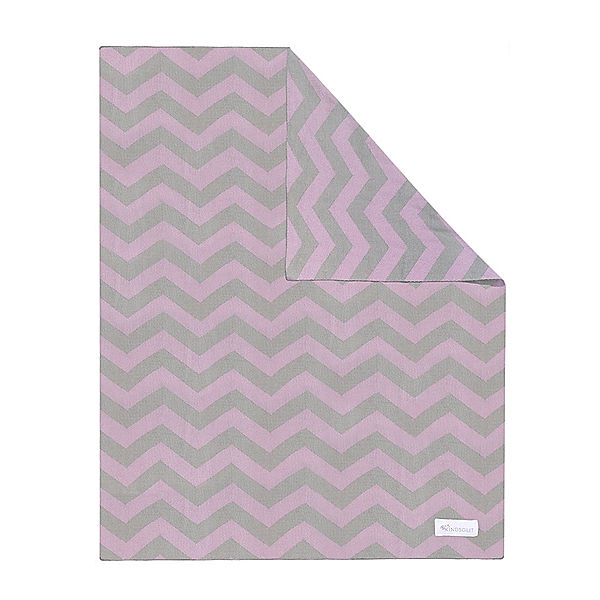 Kindsgut Babydecke ZICKZACK (80x100) in rosa/grau