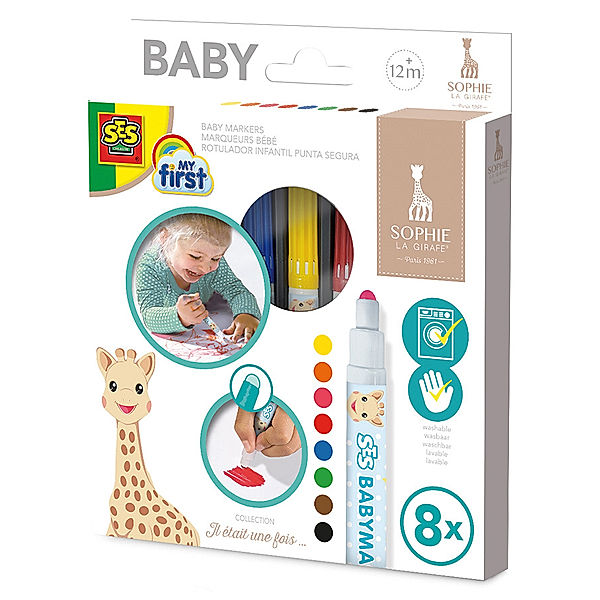 SES Creative Babymarker MY FIRST – SOPHIE LA GIRAFE 8-teilig