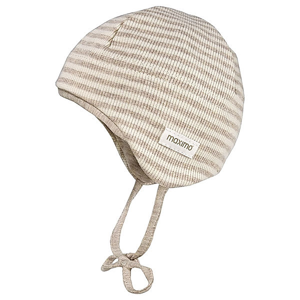 maximo Babymütze STRIPES in hellbraun/weiss