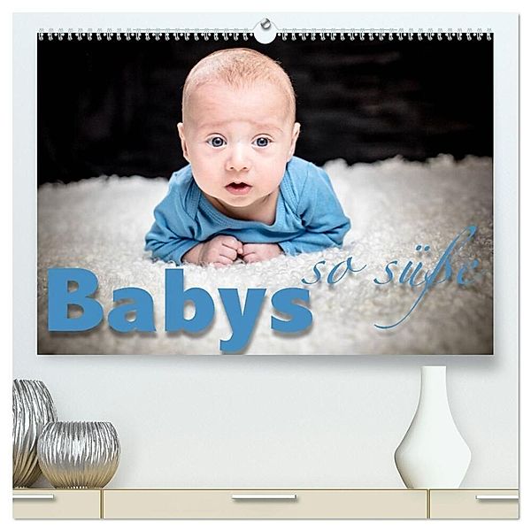 Babys - so süsse (hochwertiger Premium Wandkalender 2024 DIN A2 quer), Kunstdruck in Hochglanz, Monika Schöb