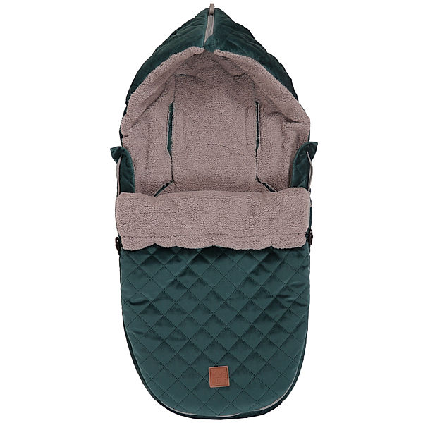 Kaiser Naturfelle Babyschalen-Fußsack VELVET HOODY in petrol green