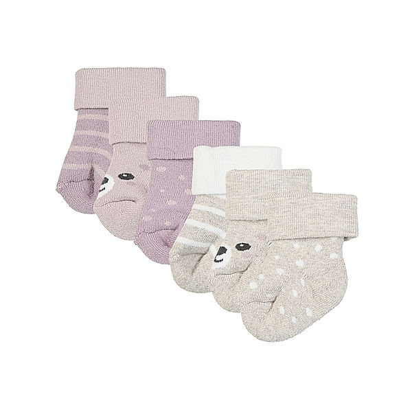 ewers Babysocken BÄR 6er Pack in dusty mauve/beige