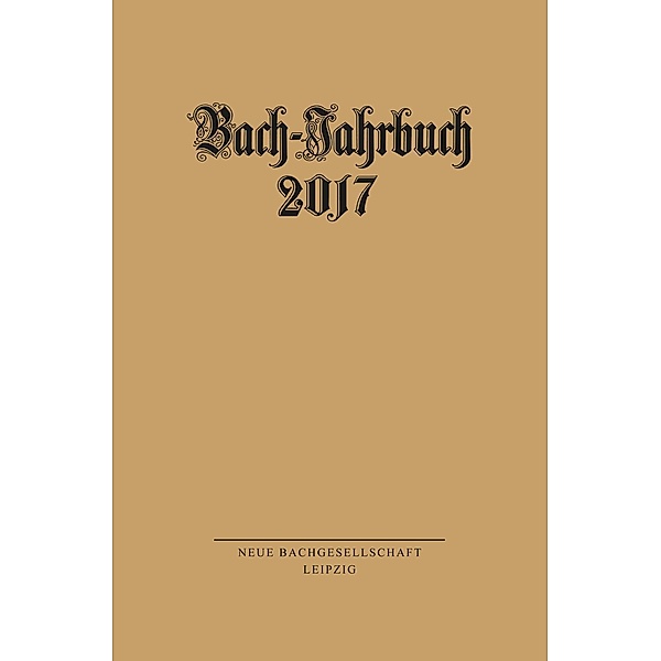 Bach-Jahrbuch 2017