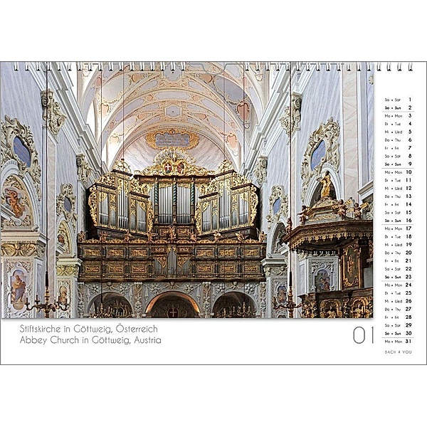 Bach jr. , P: Orgelkalender, ein Musik-Kalender 2022, DIN A3, Peter Bach