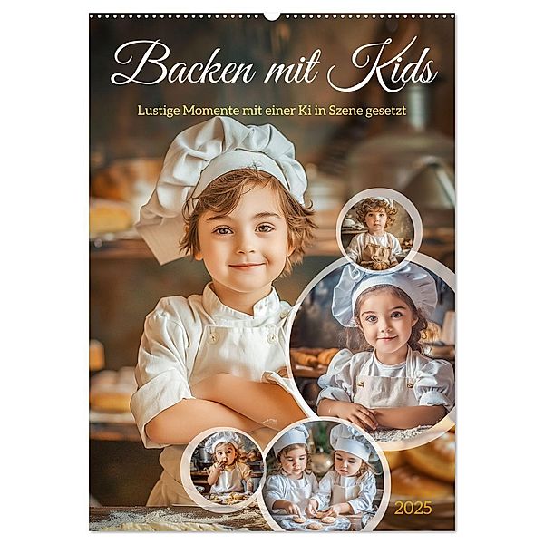 Backen mit Kids (Wandkalender 2025 DIN A2 hoch), CALVENDO Monatskalender, Calvendo, Steffen Gierok-Latniak