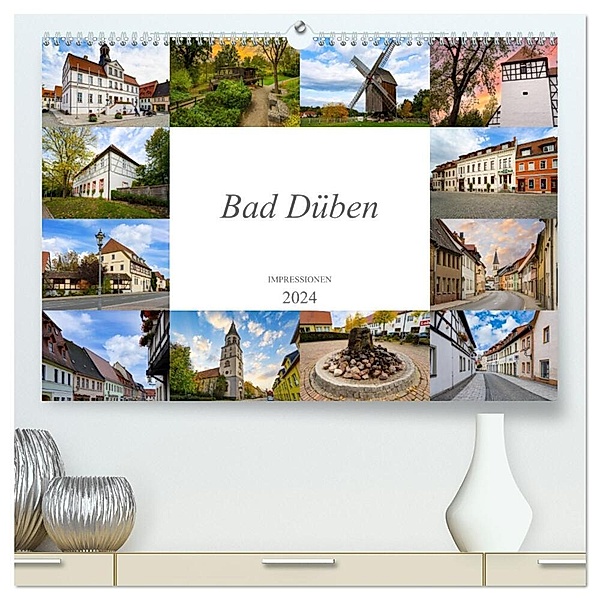 Bad Düben Impressionen (hochwertiger Premium Wandkalender 2024 DIN A2 quer), Kunstdruck in Hochglanz, Dirk Meutzner