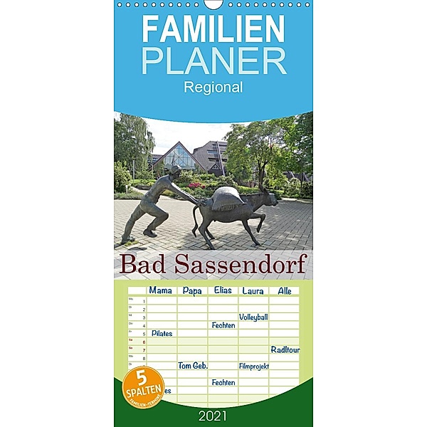 Bad Sassendorf - Familienplaner hoch (Wandkalender 2021 , 21 cm x 45 cm, hoch), Janne