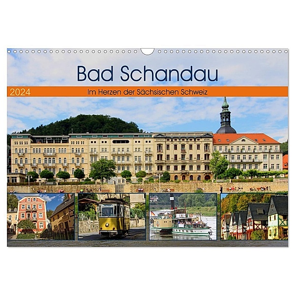 Bad Schandau - Im Herzen der Sächsischen Schweiz (Wandkalender 2024 DIN A3 quer), CALVENDO Monatskalender, Holger Felix
