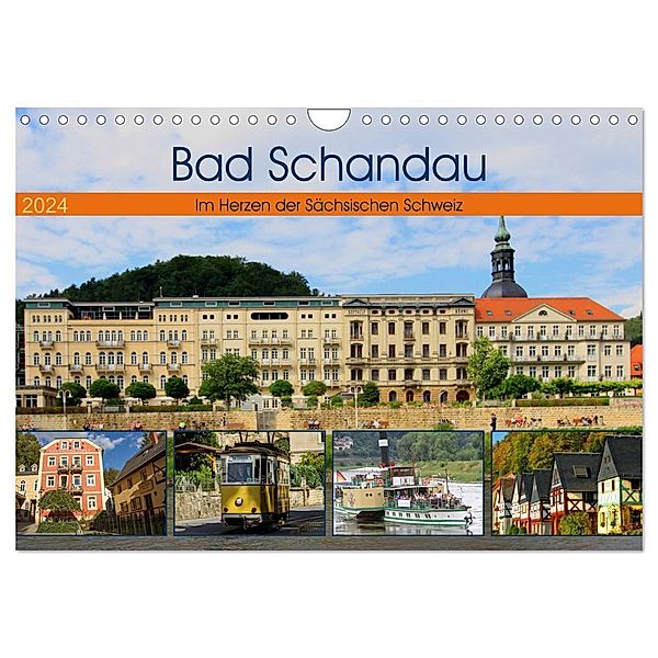 Bad Schandau - Im Herzen der Sächsischen Schweiz (Wandkalender 2024 DIN A4 quer), CALVENDO Monatskalender, Holger Felix