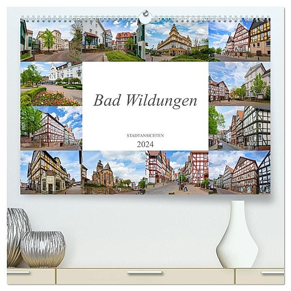 Bad Wildungen Stadtansichten (hochwertiger Premium Wandkalender 2024 DIN A2 quer), Kunstdruck in Hochglanz, Dirk Meutzner