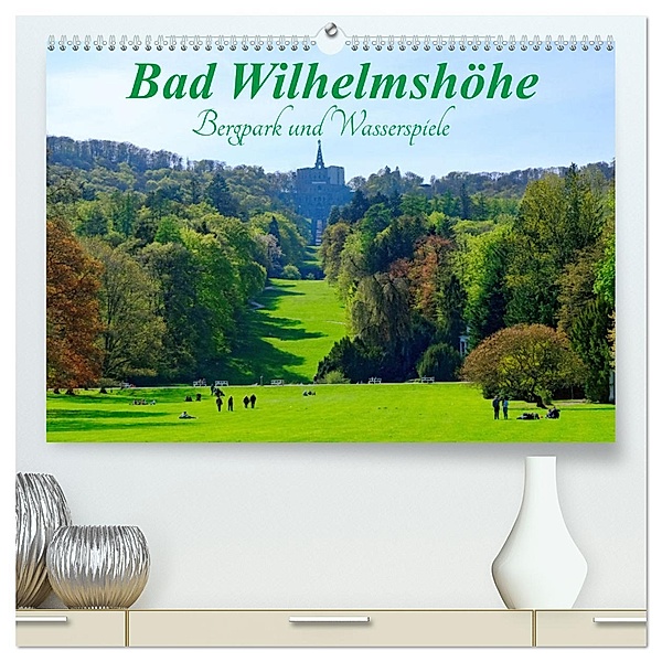 Bad Wilhelmshöhe Bergpark und Wasserspiele (hochwertiger Premium Wandkalender 2024 DIN A2 quer), Kunstdruck in Hochglanz, Calvendo, Klaus Lielischkies