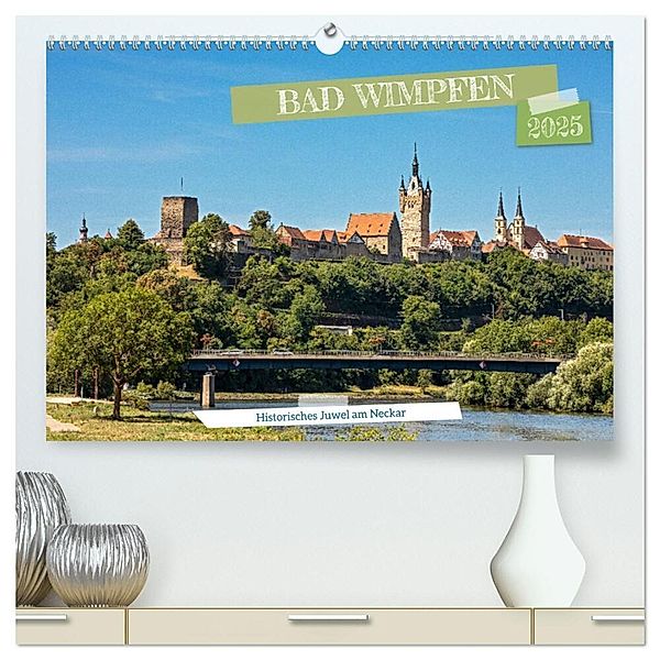 Bad Wimpfen - Historisches Juwel am Neckar (hochwertiger Premium Wandkalender 2025 DIN A2 quer), Kunstdruck in Hochglanz, Calvendo, Jürgen Haberhauer