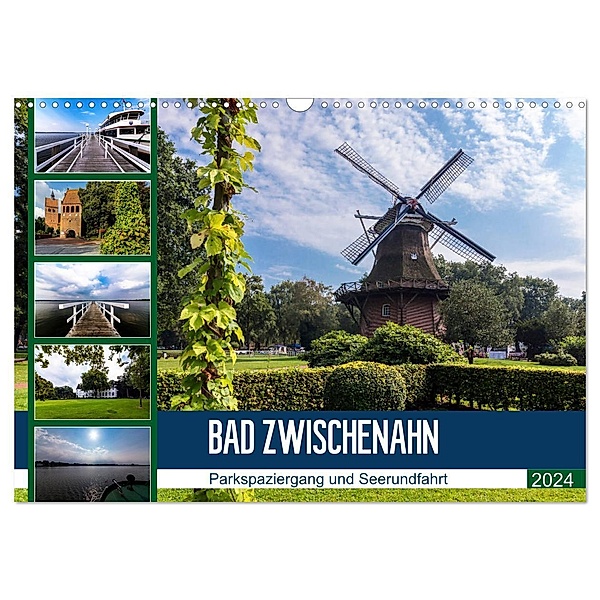 Bad Zwischenahn, Parkspaziergang und Seerundfahrt (Wandkalender 2024 DIN A3 quer), CALVENDO Monatskalender, Andrea Dreegmeyer