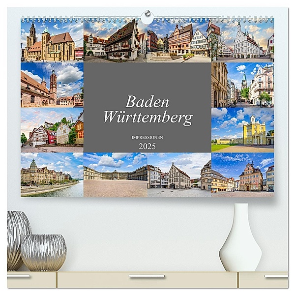 Baden-Württemberg Stadtansichten (hochwertiger Premium Wandkalender 2025 DIN A2 quer), Kunstdruck in Hochglanz, Calvendo, Dirk Meutzner