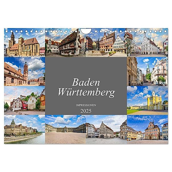 Baden-Württemberg Stadtansichten (Wandkalender 2025 DIN A4 quer), CALVENDO Monatskalender, Calvendo, Dirk Meutzner