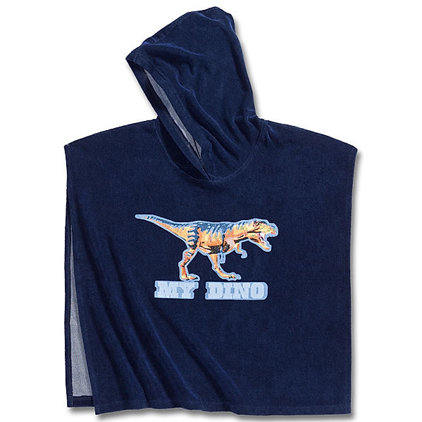 Badeponcho Dino, blau