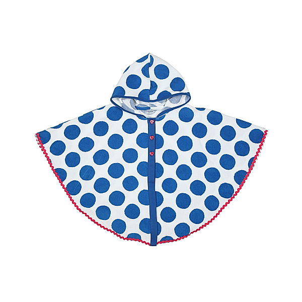 SCHIESSER Badeponcho POLKA PARTY in weiß/blau