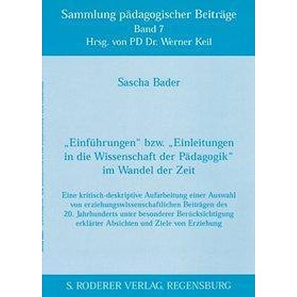 Bader, S: Einführungen bzw. Einleitungen in die Wissensch, Sascha Bader