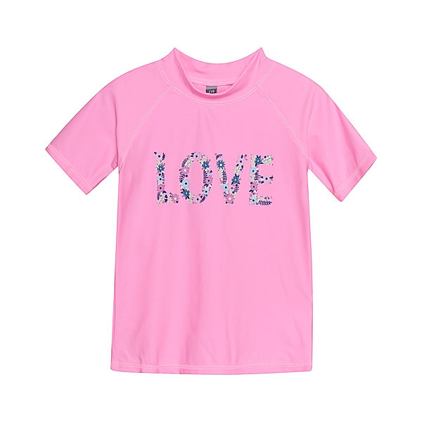 Color Kids Badeshirt LOVE in begonia pink