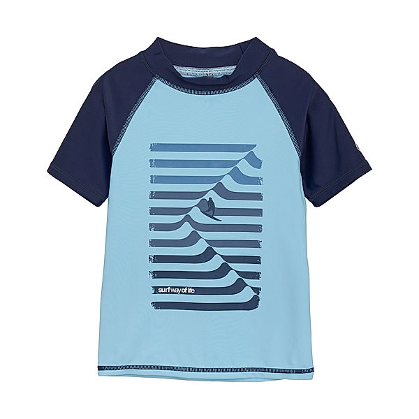 Color Kids Badeshirt SURF WAY OF LIFE in cerulean